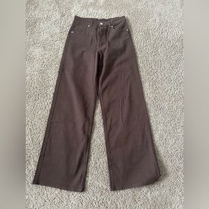 brown h&m wide leg jeans